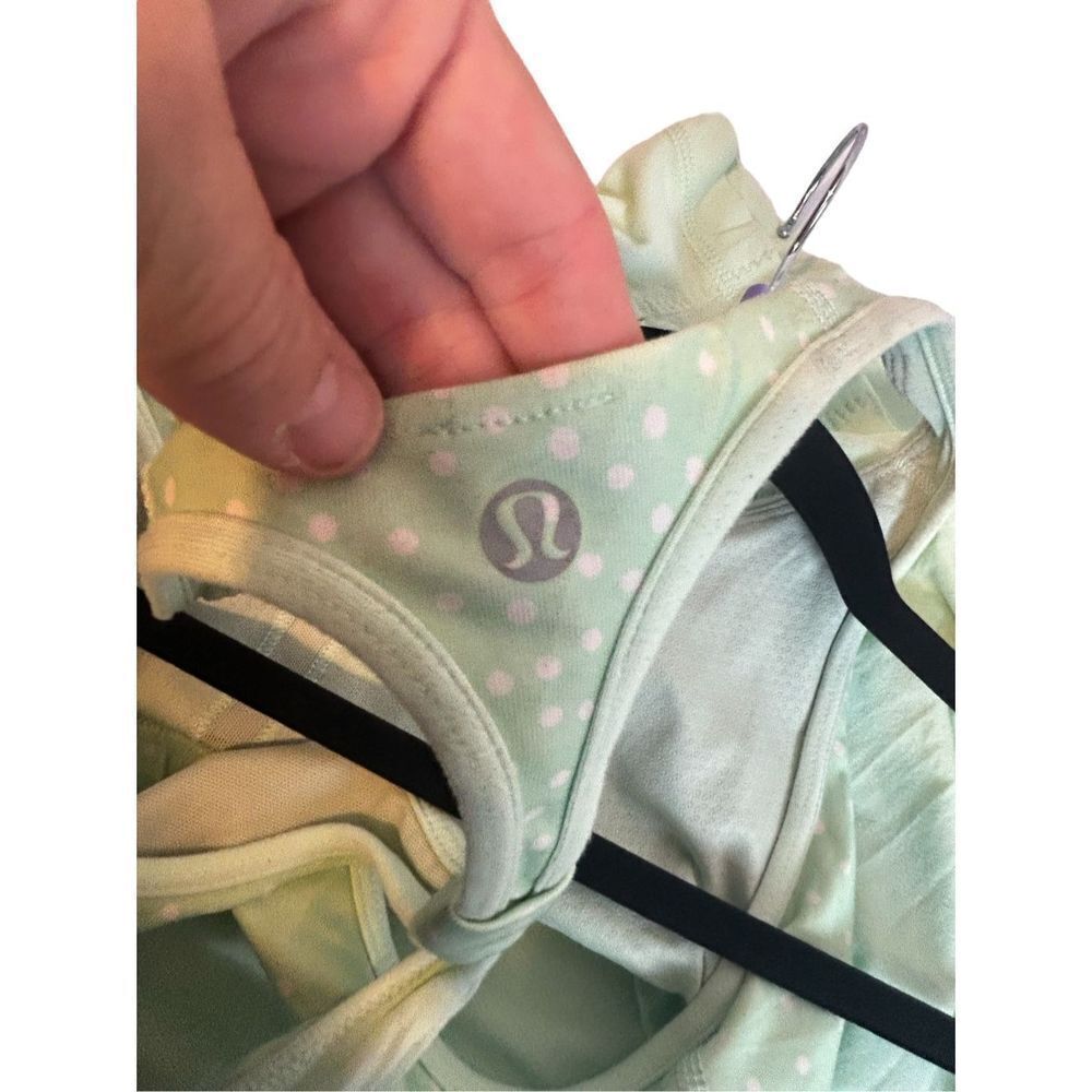 Lululemon practice freely mint green polka dot tank duo size 10 - Picture 7 of 12